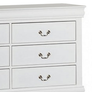 English Elm Ryla Six Drawer Wide Dresser Solid Wood White Finish Nickel Handles Bedroom Storage B056P416910