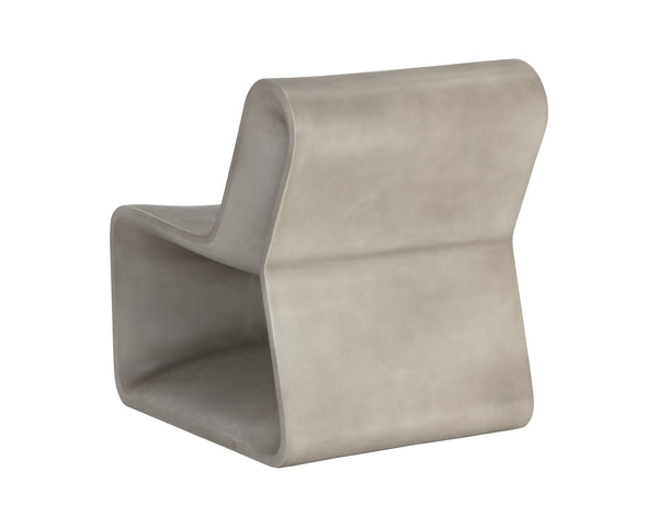 Sunpan Odyssey Lounge Chair - Sculptural Concrete Design for Modern Indoor and Covered Outdoor Spaces Grey