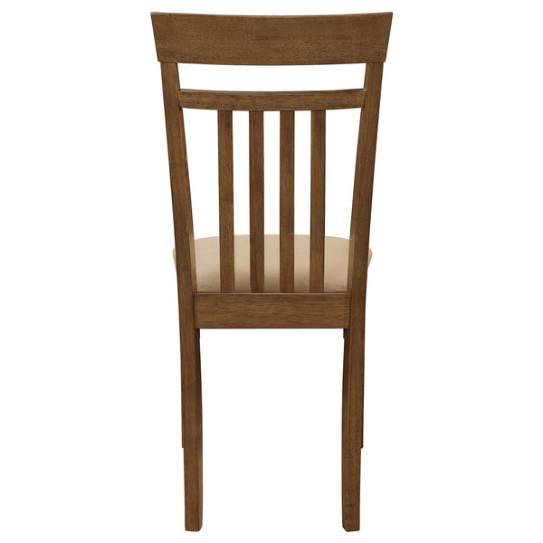 English Elm Liandra Chestnut 5-Piece Dining Set with Slat Back Chairs, Hardwood Veneer, Beige Upholstery Elegance B062P345390