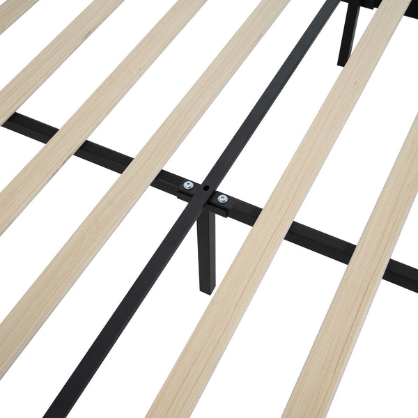 English Elm King Upholstered Bed Frame with Tall Bouclé Headboard, Solid Wood Feet, 12-Slat Support, 1000lb Capacity Beige 81.3 L x 31.5 W x 8.27 H W1716P335675