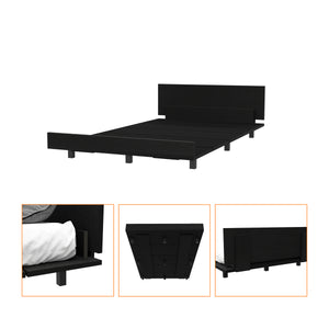 English Elm Portoalegre Twin Bed Base with Headboard in Black, 441 LB Capacity, 13.7" Headboard, Modern Classic стиль B128S00108