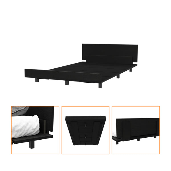 English Elm Portoalegre Twin Bed Base with Headboard in Black, 441 LB Capacity, 13.7" Headboard, Modern Classic стиль B128S00108
