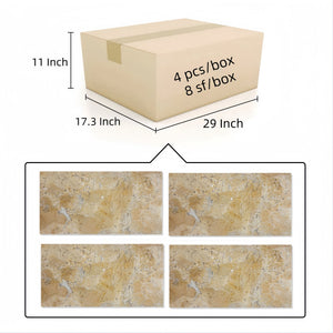 English Elm 12*24 Natural Marble Tile Leathered Finish Gold Beige Veining for Floors and Walls W1696P262328