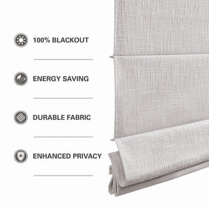 English Elm 1 Roman Shade 35x64" Total Blackout Cordless Polyester Roman Shade with Weighted Hem and Hardware White 6.29 L x 9.25 W x 8.07 H B035P319843