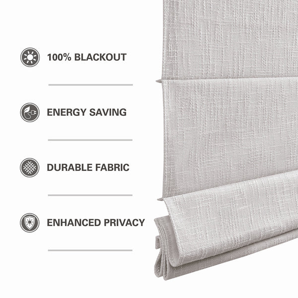 English Elm 1 Roman Shade 35x64" Total Blackout Cordless Polyester Roman Shade with Weighted Hem and Hardware White 6.29 L x 9.25 W x 8.07 H B035P319843