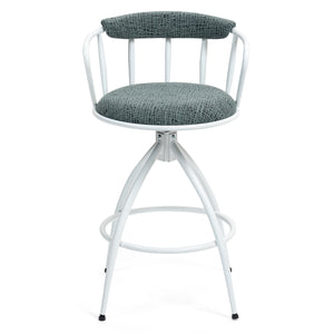 English Elm 26'' 26" Swivel Counter Height Bar Stool with High-Density Sponge Seat, Metal Frame, Modern Industrial Comfort Blue-Green W2215P248074
