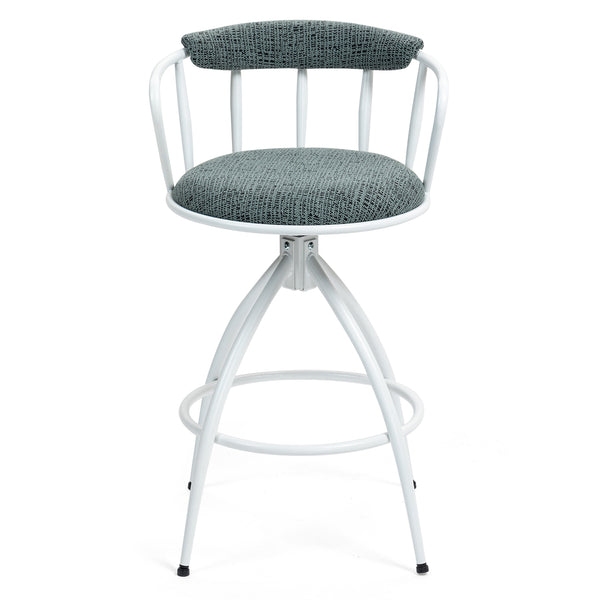English Elm 26'' 26" Swivel Counter Height Bar Stool with High-Density Sponge Seat, Metal Frame, Modern Industrial Comfort Blue-Green W2215P248074