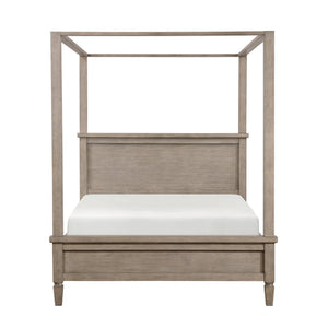 English Elm White Solid Wood Eastern King Bed with Raised Panel Headboard for Classic Bedrooms B011S02474