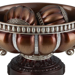 English Elm 8" Polyresin Decorative Bowl with Classical Greek Engravings and Antique Bronze Finish B072116428