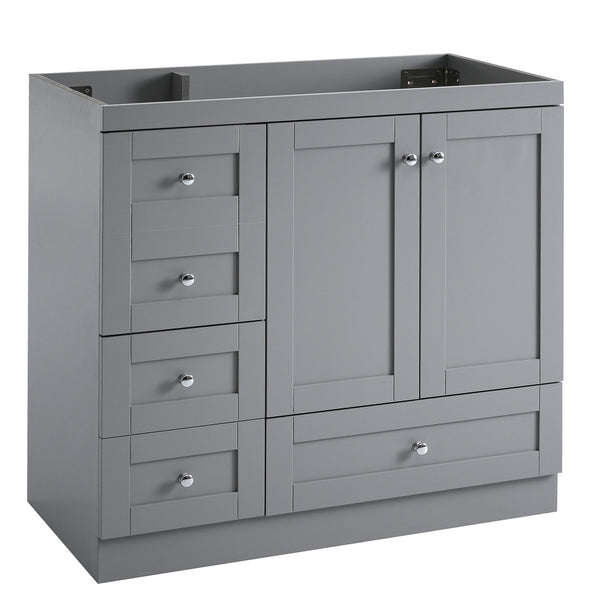 English Elm [cabinet Only] 36 Inch Shaker Bathroom Vanity with Soft Close Drawers and Enclosed Storage Gray N729P414617E