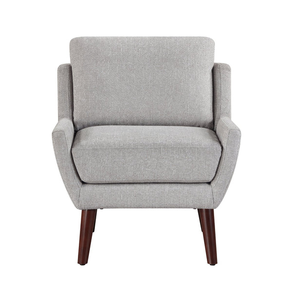 English Elm 1pc Mid-Century Accent Chair Gray Chenille Upholstery Foam & Pocket Coils Removable Covers Durable B011P315595