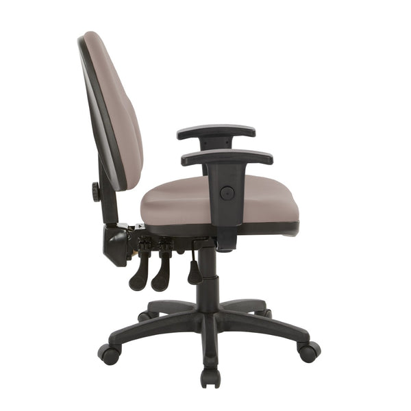 OSP Home Furnishings Dual Function Ergonomic Office Chair with Lumbar Support Foam Seat and Adjustable Arms 36427-R103