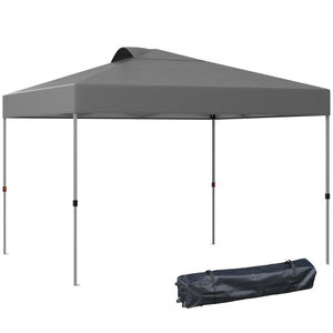 English Elm Outsunny 10' X 10' Instant Canopy Tent With Adjustable Height, Top Vents & Wheeled Carry Bag For Outdoor Fun W2225P200944-GIGA