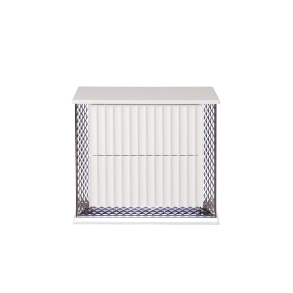 English Elm Fabio Contemporary Queen 5Pc Bedroom Set With Led Lighting, Diamond Accents & White Wood Finish P1 B009S01809-GIGA