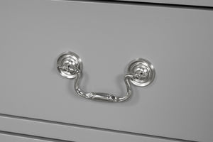 English Elm 1pc Chest Transitional Weathered Finish 5-Drawer Tall Dresser with Dentil Molding and Metal Knobs Gray 19 L x 34 W x 52 H B2741P378512