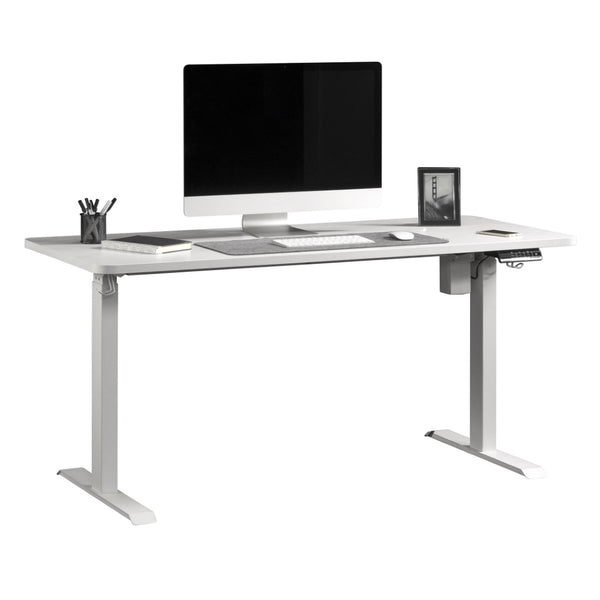 English Elm Sit/Stand Desk In Modern White Finish With Ergonomic Height Adjustment & Integrated Charging Options B356P402616-GIGA