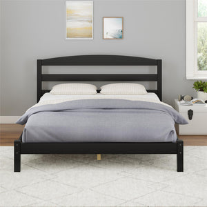 English Elm Leighton Solid Wood Platform Bed with Arched Headboard, Pine Slats & Low-Profile Design for Supportive Comfort B2733P395068