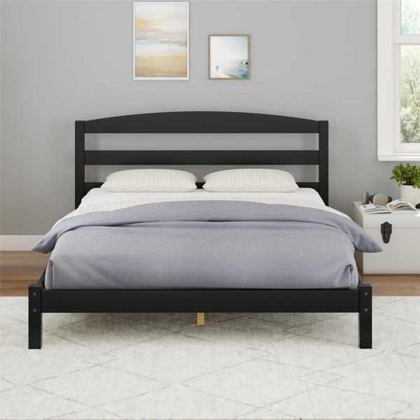 English Elm Leighton Solid Wood Platform Bed with Arched Headboard, Pine Slats & Low-Profile Design for Supportive Comfort B2733P395068