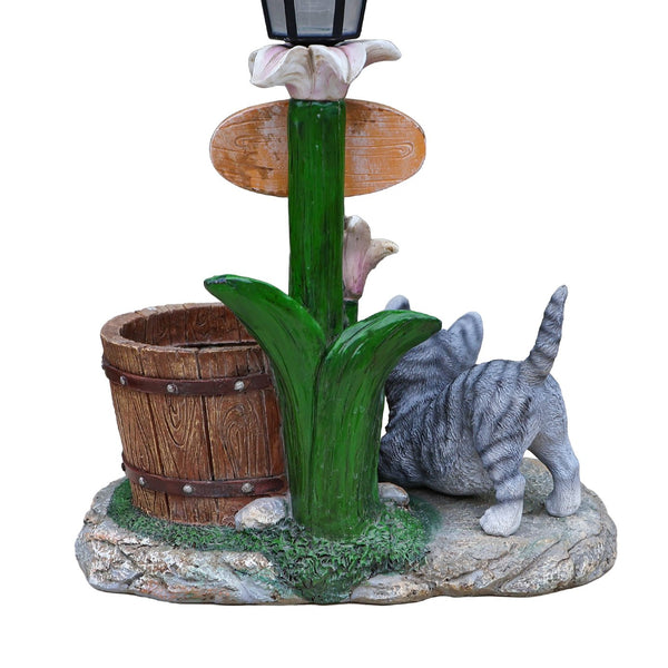 English Elm Labrador Solar Garden Statue with Led Glow and Built-in Succulent Planter Basin W5398P464241