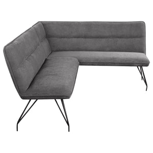 English Elm Ledger Upholstered L-shaped Bench Tufted Fabric Corner Dining Nook Seating Grey B062P441112