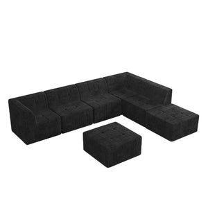 English Elm L Shape Modular Sectional Sofa - Stylish & Space-Saving Sleeper Couch With Comfy Corduroy Fabric W487S00255