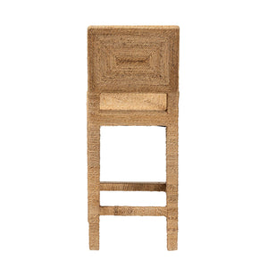 English Elm Modern Handcrafted Seagrass Woven Mahogany Counter Stool for Kitchen Island B2750P467723