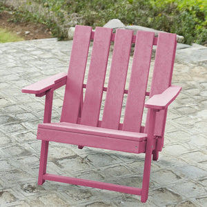English Elm Shoreline Recycled Hdpe Folding Adirondack Chair Fully Assembled Modern Patio Seating Burgundy B2745P409686
