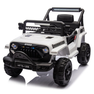 English Elm 12v Kids Electric Ride on Truck with Parental Remote Four Wheel Suspension and Led Lights White W1578P187457