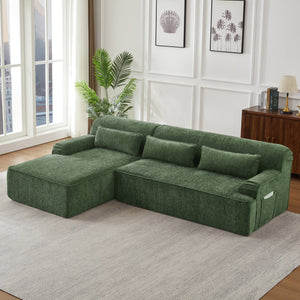 English Elm Chenille L-Shape Oversized Sofa - Plush, No Assembly Minimalist Couch For Living Rooms & Apartments W2339S00068