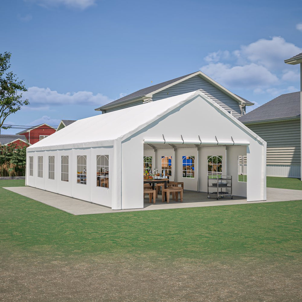 English Elm 20x40ft Heavy Duty Galvanized Steel Frame Party Tent Waterproof Outdoor Wedding Canopy W1422S00064