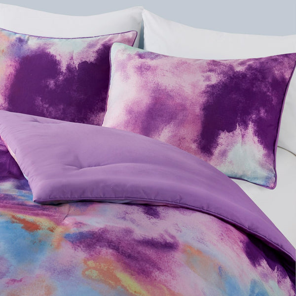 English Elm Full/Queen Cassiopeia Watercolor Tie Dye Comforter Set with Piped Edges, Hypoallergenic, OEKO-TEX 95 B035129811