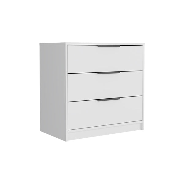 English Elm Kaia White 3-Drawer Dresser with Superior Top, Modern Particle Board Design, 27.5" Wide Storage B07091879
