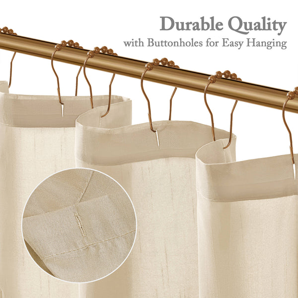 JLA Home Madison Park - Tufted Laurel Semi-Sheer Shower Curtain with Textured Tufting, Lightweight Polyester, Machine Washable Ivory MP70-439