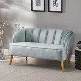 Christopher Knight Home® - Noble House - Amaia Mid-Century Modern Velvet Sofa With Seashell Backrest