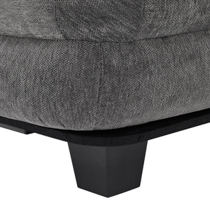 English Elm Oversized Chenille Chaise Lounge Deep Seat Sculptural Armrests Modern Living Room Retreat Grey N763P326441E