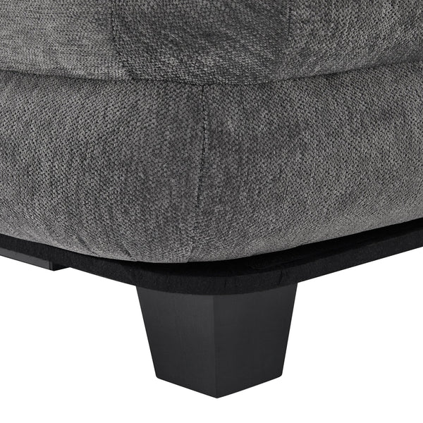 English Elm Oversized Chenille Chaise Lounge Deep Seat Sculptural Armrests Modern Living Room Retreat Grey N763P326441E