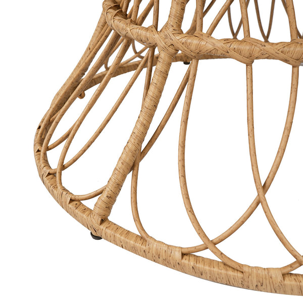 English Elm Durable Outdoor Round Acacia Wood Wicker Dining Table Seats Six Patio Entertainer Teak N770P345268T