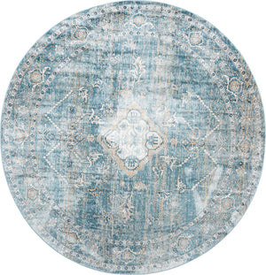 Unique Loom Newport Ochre Machine Made Border Rug Blue, Light Brown/Light Blue 10' 2" x 10' 2"