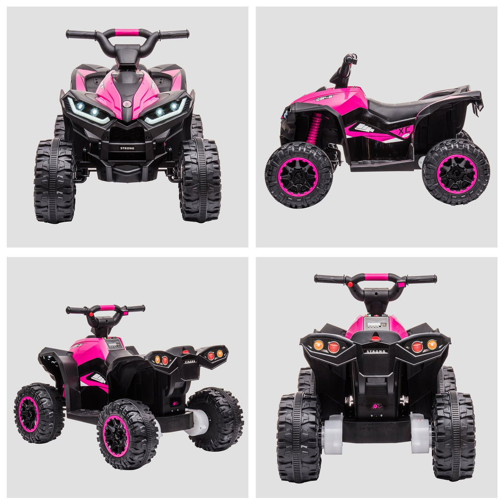 English Elm Aosom 12v Electric Ride on Atv Quad for Toddlers with Steel Frame and Rugged Wheels W2225P217186