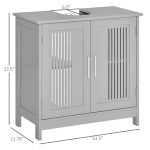 English Elm Practical Pedestal Sink Cabinet with Farmhouse X-door Design and Enclosed Bathroom Storage T3971P470197