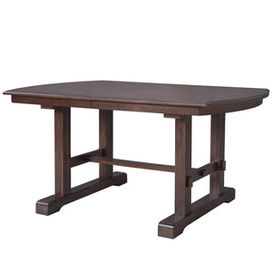 English Elm 60"-78" Extendable Dining Table with Removable Leaf, Solid Wood Farmhouse Kitchen Table for 4-8 Guests, Durable Finish and Easy Care Guidance Cherry N752P271802C