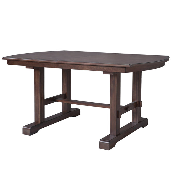 English Elm 60"-78" Extendable Dining Table with Removable Leaf, Solid Wood Farmhouse Kitchen Table for 4-8 Guests, Durable Finish and Easy Care Guidance Cherry N752P271802C