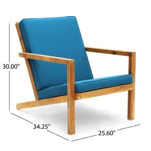 English Elm Christopher Knight Home® - LEAH Acacia 3-Piece Outdoor Chat Set with Water-Resistant Cushions and Slat Paneled Tabletop Brown 40 L x 25.75 W x 18.75 H 60915.00BRNDT