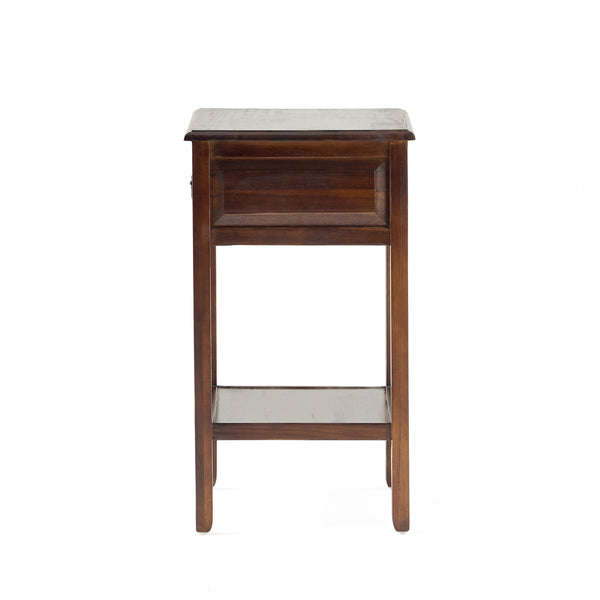 English Elm Christopher Knight Home® - End Table - Classic Brown Rubber Wood Design With Storage Drawer And Lower Shelf For Versatile Use N771P269301W