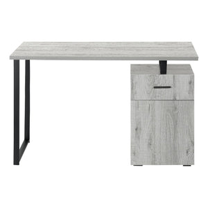 English Elm Computer Desk With Configurable Storage, Modern Grey Laminate & Black Metal, Ideal For Home Office B2710P219937