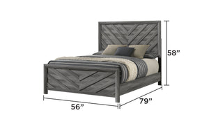 English Elm Denver Modern Full Bed In Durable Gray Wood - Stylish, Comfortable, And Perfect For Any Decor! B009S01460