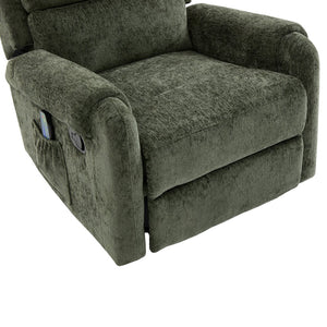 English Elm Manual Recliner Swivel Rocker Massage Chair Chenille Nursery and Living Room Seat Green N763P347287F