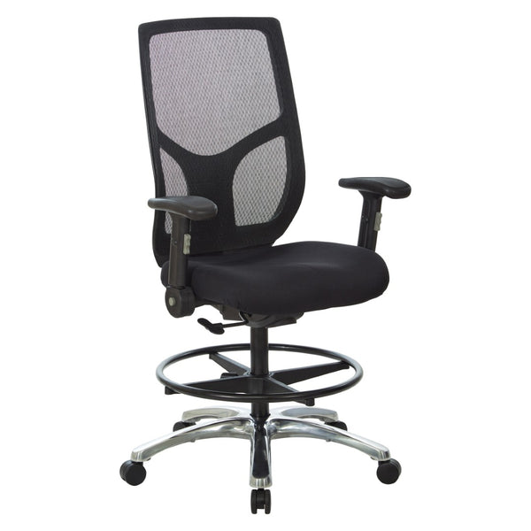 OSP Home Furnishings Drafting Chair with Progrid Mesh Back Ergonomic Lumbar and Pneumatic Height Adjustment 99583FDC-30