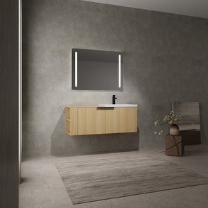English Elm 48 Modern Bathroom Vanity Sink Combo with Soft-Close Doors, Engineered Wood, Spacious Storage, Easy Assembly Oak W1972S00013