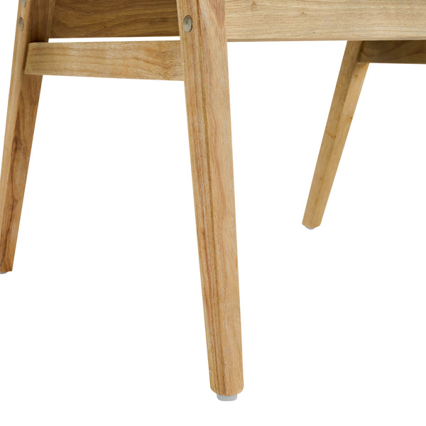 English Elm Mid-century Modern Upholstered Dining Arm Chairs with Rubberwood Frame Set of 2 Beige,Natural N768P382497N
